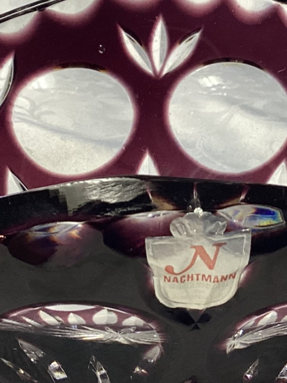 NAUCHTMANN. Etched candy basket deepPURPLE. RARE ONE !!!!